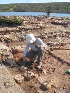 Excavating at Sanisera, Menorca